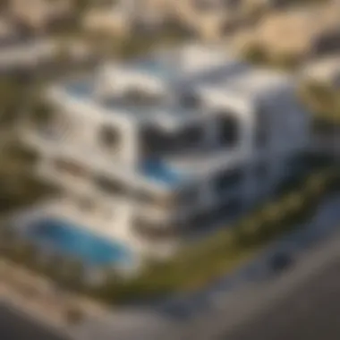 Architectural Marvel: PG Upper House in Al Furjan Aerial view of PG Upper House showcasing its modern architecture