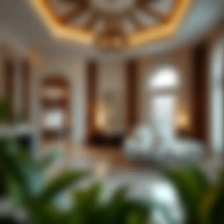 Luxurious interior design of a villa showcasing elegance and comfort