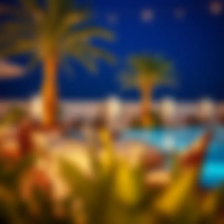 Luxurious outdoor dining setup beside a private pool