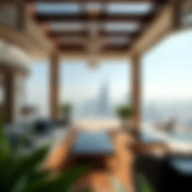 Panoramic Luxury: A Villa Overlooking Dubai's Skyline Luxurious private villa with panoramic views of Dubai skyline