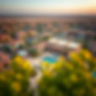 Aerial view of Arabian Ranches community highlighting amenities