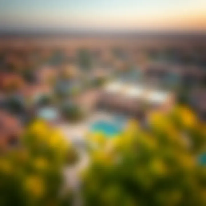 Aerial view of Arabian Ranches community highlighting amenities