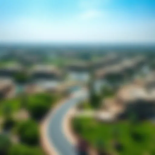 Aerial view of Arabian Ranches showcasing lush greenery and elegant villas