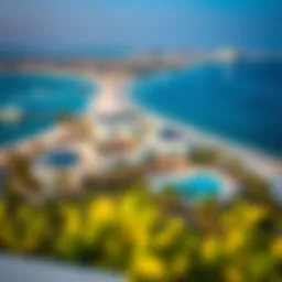 Aerial view of Palm Jumeirah showcasing luxury villas and stunning beaches