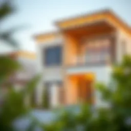 Stunning architectural design of a semi-detached villa showcasing modern aesthetics