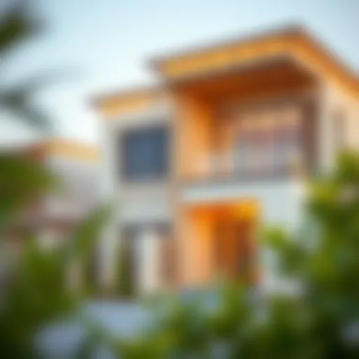 Stunning architectural design of a semi-detached villa showcasing modern aesthetics