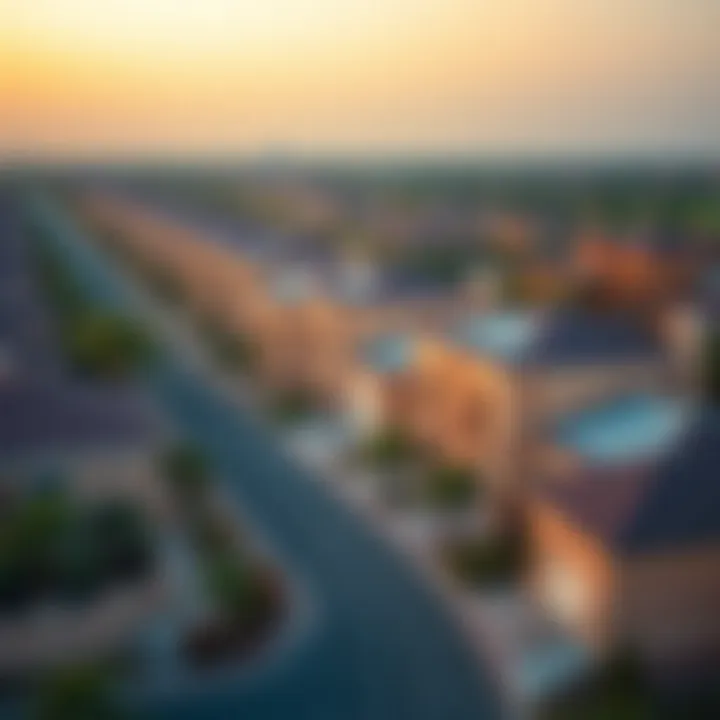 Investment Potential of Semi-Detached Villas Aerial view of a semi-detached villa neighborhood exemplifying investment potential