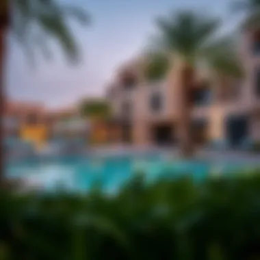 Luxurious community amenities at Sidra Villas including pools and gardens