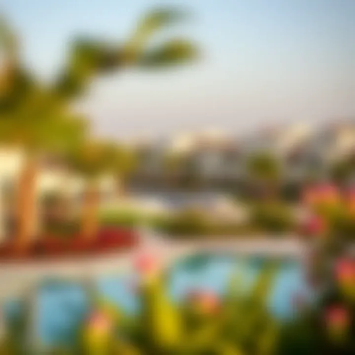 Scenic view of Sidra Villas with lush landscaping and vibrant surroundings