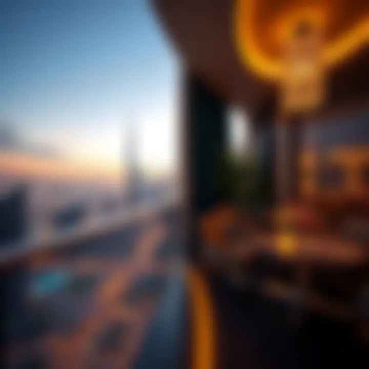 Breathtaking view from a balcony of Elysian Mansions overlooking Dubai