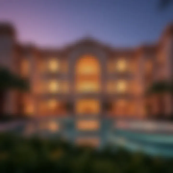 Stunning exterior view of Elysian Mansions in Dubai