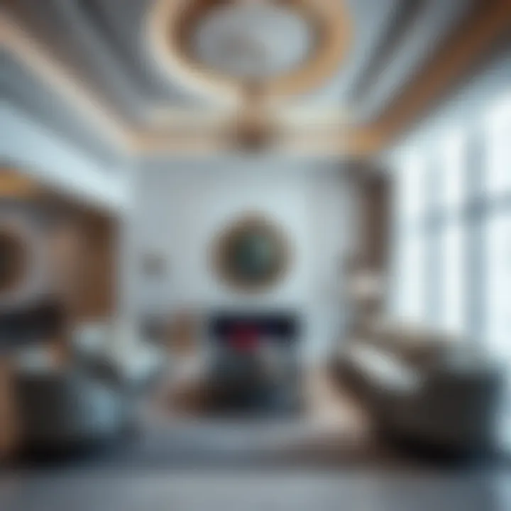 Luxurious interior design of a living space in Elysian Mansions