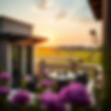 Scenic polo field view from a townhouse balcony