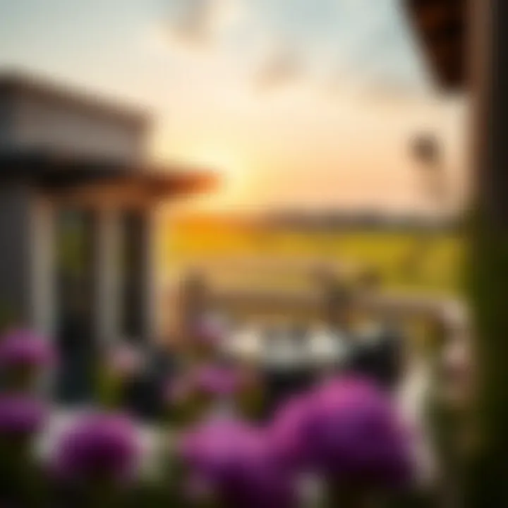 Scenic polo field view from a townhouse balcony