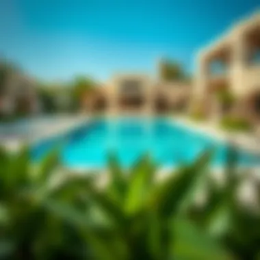 Tranquil Private Pool Area Tranquil private pool area surrounded by lush greenery and luxury amenities