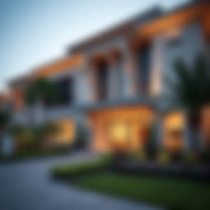Sales Center exterior with lush landscaping and inviting entrance.