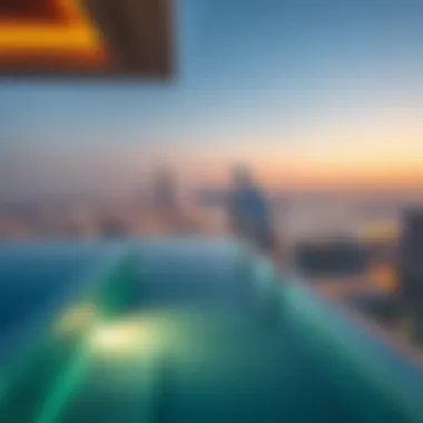 Infinity Pool with a City View Infinity pool overlooking the city in a Dubai penthouse