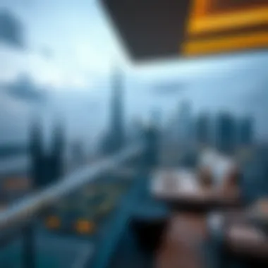 Captivating Skyline from a Luxury Penthouse Stunning skyline view of Dubai from a penthouse terrace