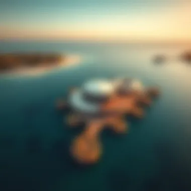 Stunning Aerial Perspective of Floating Seahorse Breathtaking aerial view of the Floating Seahorse project