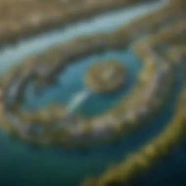 Aerial View of Damac Lagoons A stunning aerial view of Damac Lagoons showcasing its unique water features and architecture