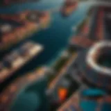 Aerial view of the Lagoon Community showcasing its beautiful waterways