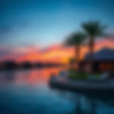 Stunning sunset over the Lagoon Community with vibrant colors