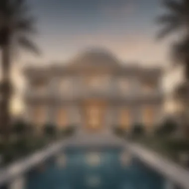 Architectural Brilliance of Dubai's Largest House Stunning exterior view of the largest house in Dubai showcasing its architectural brilliance.