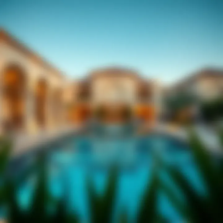 Beautiful swimming pool area in a Dubai villa