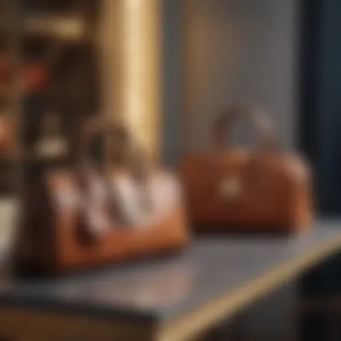 Exquisite Luxury Handbags Luxury handbags displayed in a high-end boutique