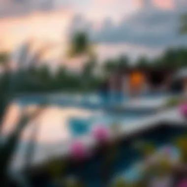 Idyllic Poolside Ambiance at MAG Ritz Carlton Stunning view of the private pool area surrounded by lush landscaping