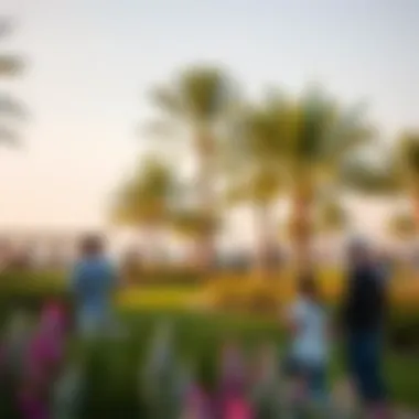 Community Engagement in Green Spaces Visitors enjoying recreational activities in the Marina Garden, highlighting community engagement and enjoyment of nature.