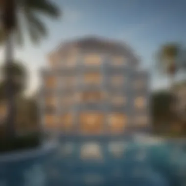 Luxurious Architecture of Palm Jumeirah Villa Stunning waterfront villa in Palm Jumeirah showcasing luxurious architecture