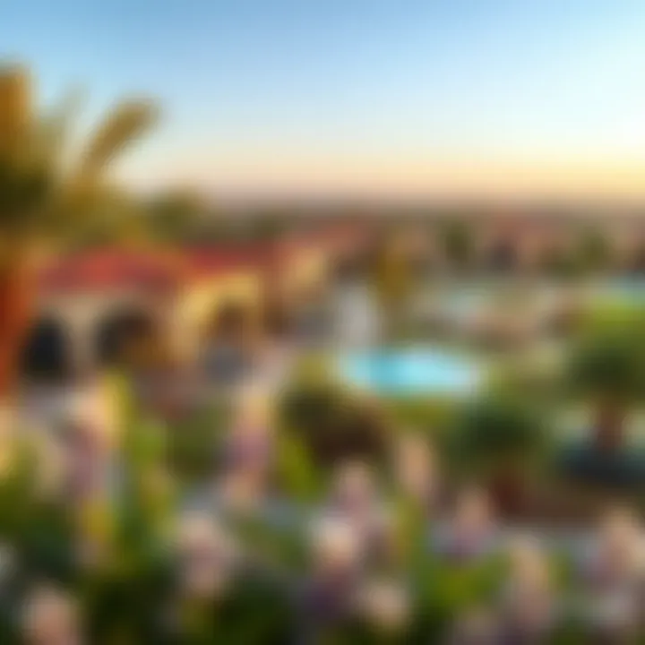 Scenic Landscapes of Meadows Panoramic view of the Meadows community showcasing landscaped gardens