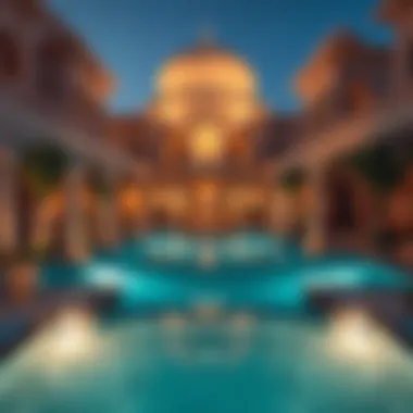 Magnificent Pool Area in Dubai Magnificent pool area surrounded by opulent architecture