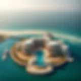 Aerial view of The Palm in Dubai showcasing luxury villas and beachfront properties