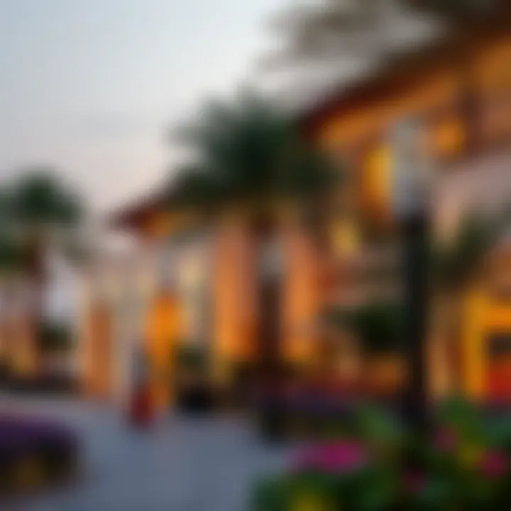 A vibrant community feature such as a park or waterfront area on The Palm