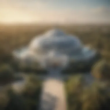 Aerial View of Palm House Stunning aerial view of the Palm House showcasing its unique architecture