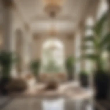 Elegant Interior of Palm House Luxurious interior design of the Palm House highlighting elegance and sophistication