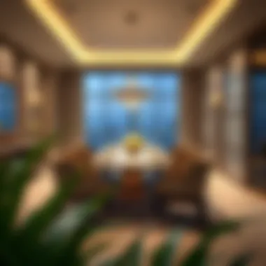 Elegant Dining Area in a Penthouse Showcasing Luxury Lifestyle Elegant dining area in a penthouse showcasing luxury lifestyle