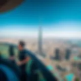 Panoramic view of Dubai from the observation deck of Burj Khalifa