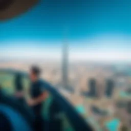Panoramic view of Dubai from the observation deck of Burj Khalifa