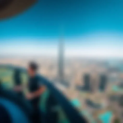 Panoramic view of Dubai from the observation deck of Burj Khalifa