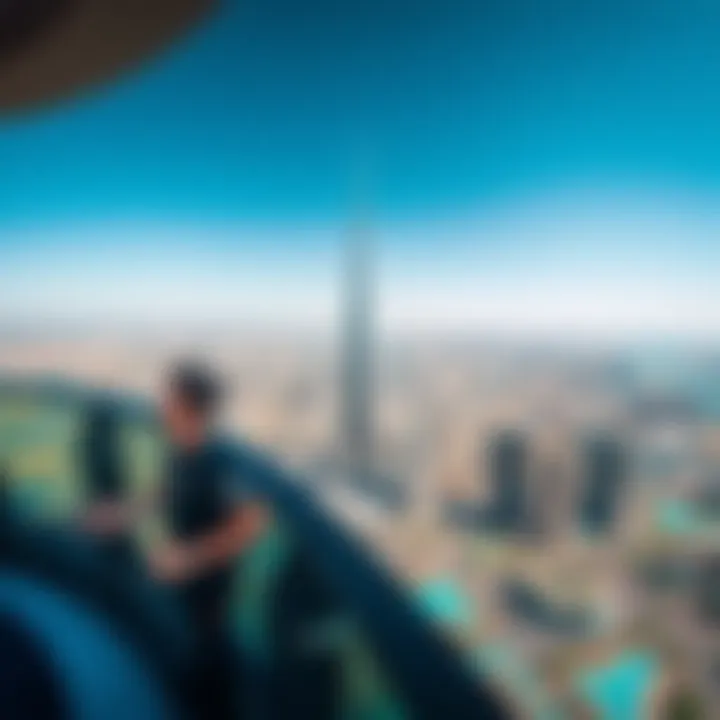 Panoramic view of Dubai from the observation deck of Burj Khalifa