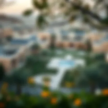 Serene community park surrounded by villas in Dubai