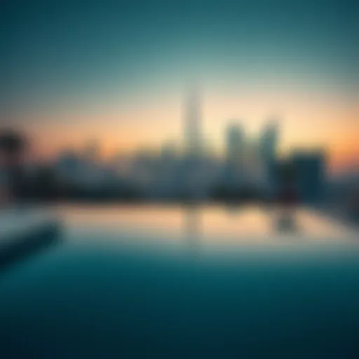 A stunning view of a luxury villa overlooking the Dubai skyline