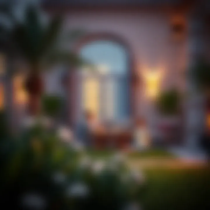 Family enjoying leisure time in a Town Square Dubai Villa backyard