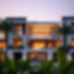 Luxurious exterior view of Town Square Dubai Villas showcasing modern architecture