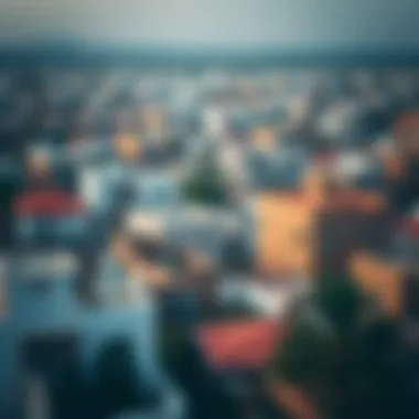 Dubai Neighborhoods with Townhouses Aerial view of Dubai neighborhoods featuring townhouses