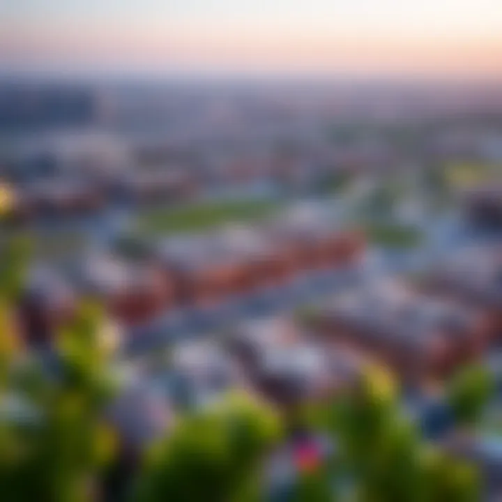 Aerial view of Damac Hills 2 community highlighting its amenities and layout