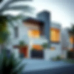 Stunning exterior view of a modern townhouse in Damac Hills 2